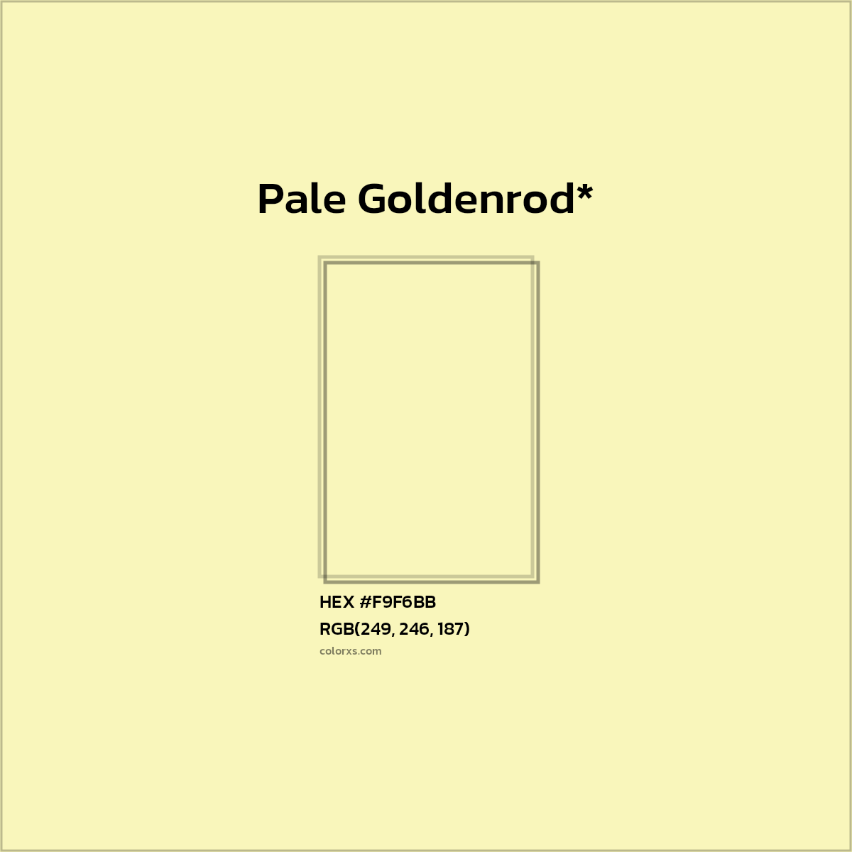 #F9F6BB hex color. RGB, RYB, CMYK, HSL, HSV codes and color conversions. Matching color names, palettes, paints.