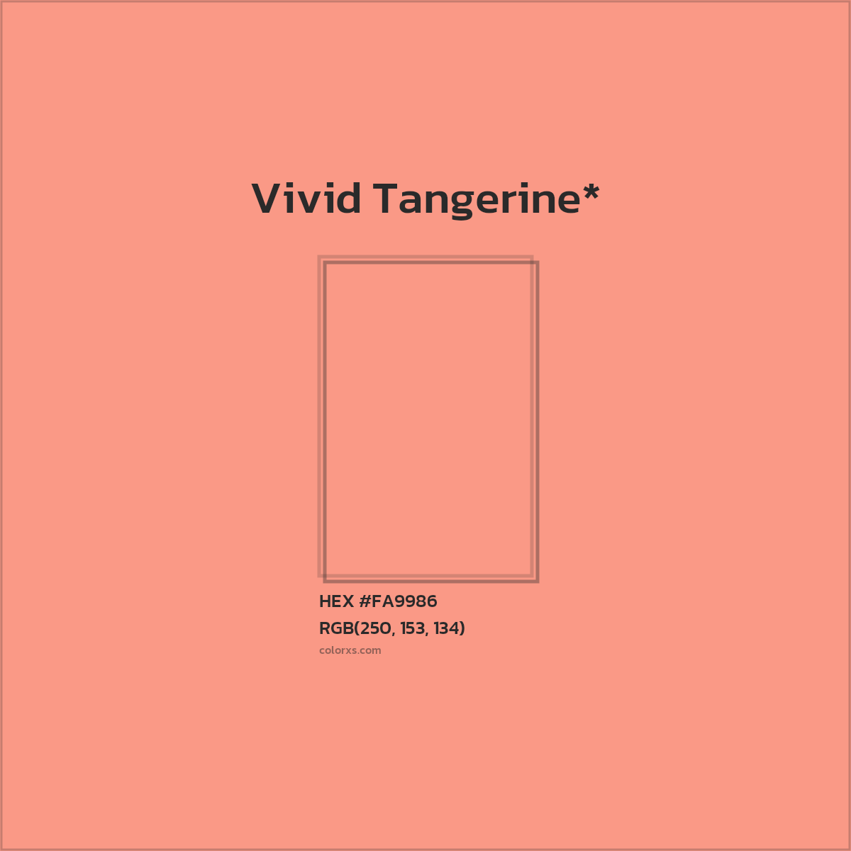 #FA9986 hex color. RGB, RYB, CMYK, HSL, HSV codes and color conversions. Matching color names, palettes, paints.