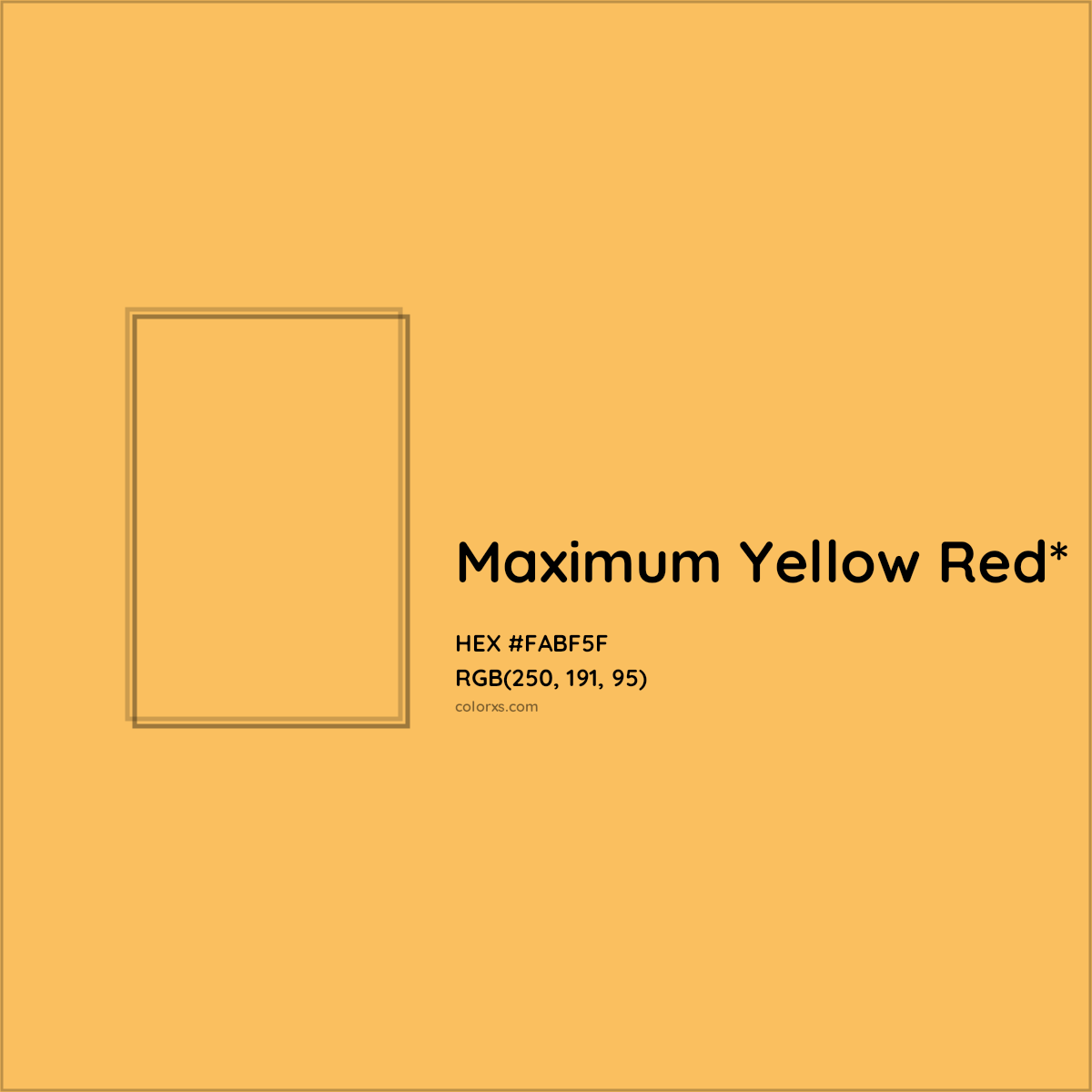 #FABF5F hex color. RGB, RYB, CMYK, HSL, HSV codes and color conversions. Matching color names, palettes, paints.