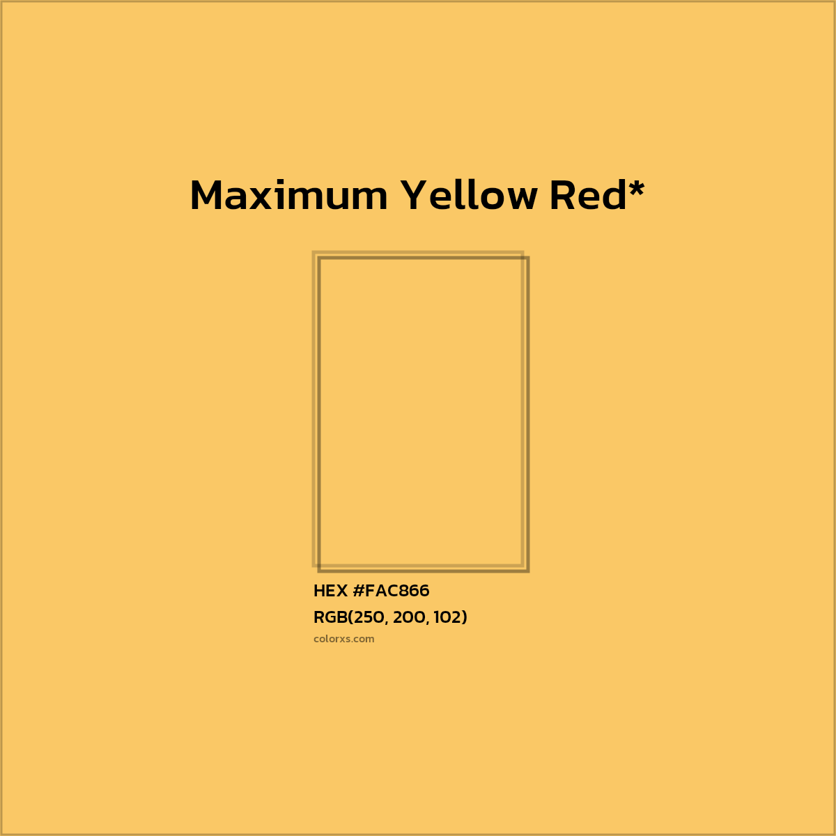 #FAC866 hex color. RGB, RYB, CMYK, HSL, HSV codes and color conversions. Matching color names, palettes, paints.