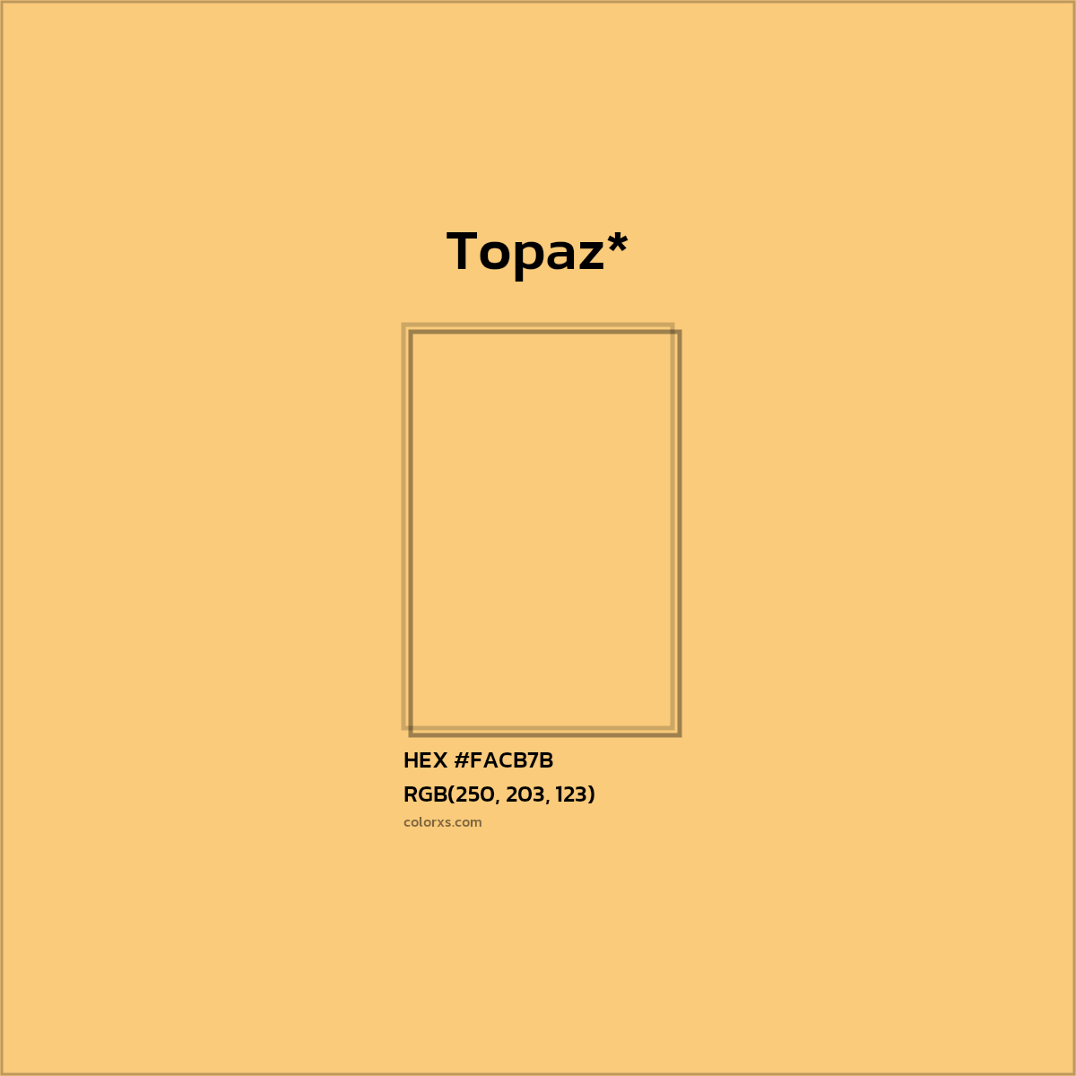 #FACB7B hex color. RGB, RYB, CMYK, HSL, HSV codes and color conversions. Matching color names, palettes, paints.