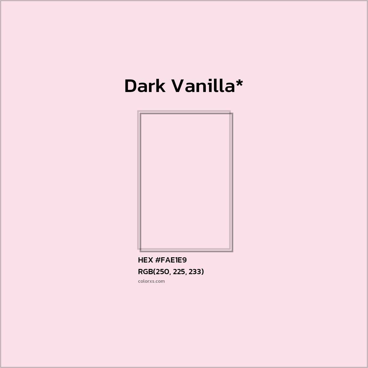 #FAE1E9 hex color. RGB, RYB, CMYK, HSL, HSV codes and color conversions. Matching color names, palettes, paints.