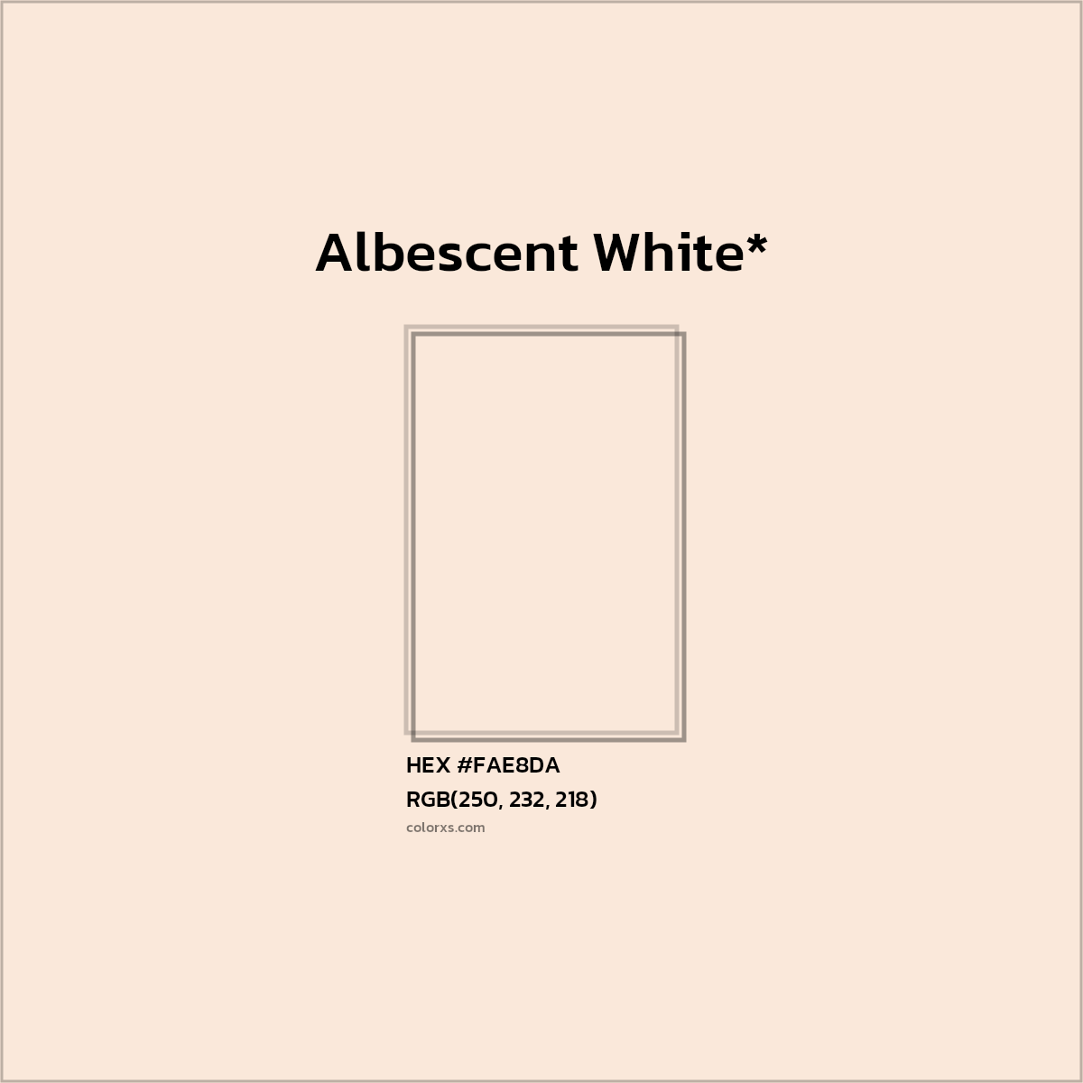 #FAE8DA hex color. RGB, RYB, CMYK, HSL, HSV codes and color conversions. Matching color names, palettes, paints.