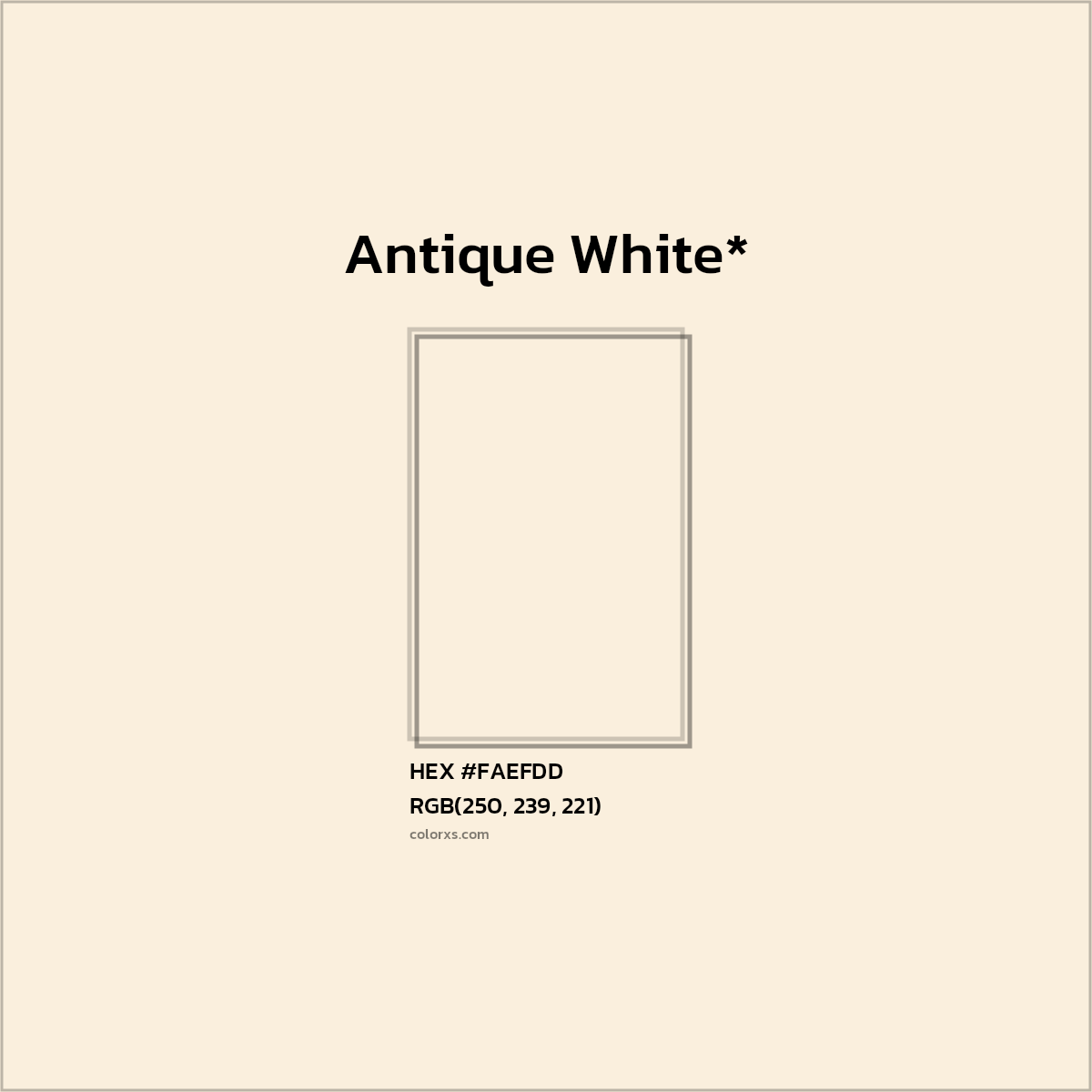 #FAEFDD hex color. RGB, RYB, CMYK, HSL, HSV codes and color conversions. Matching color names, palettes, paints.