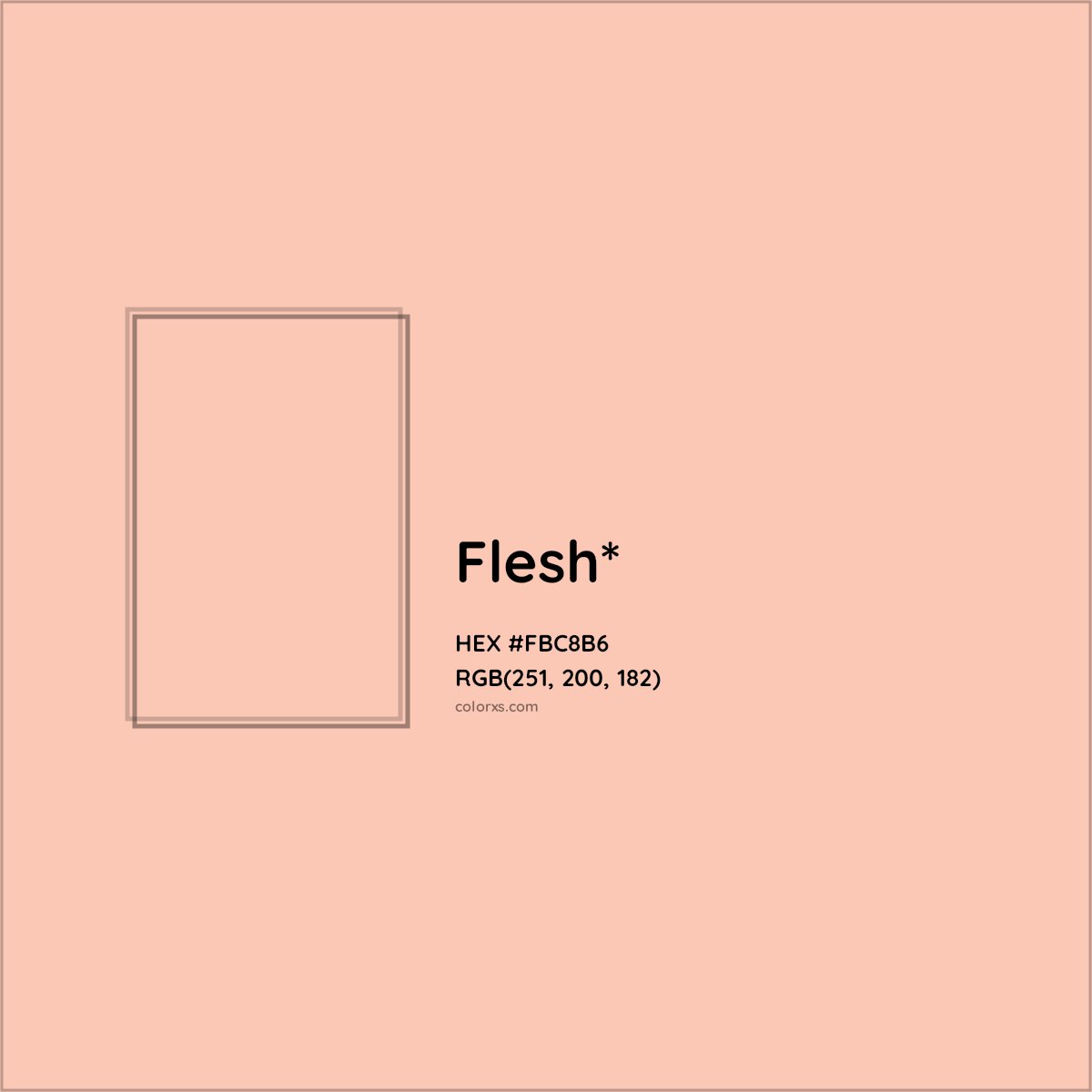 #FBC8B6 hex color. RGB, RYB, CMYK, HSL, HSV codes and color conversions. Matching color names, palettes, paints.
