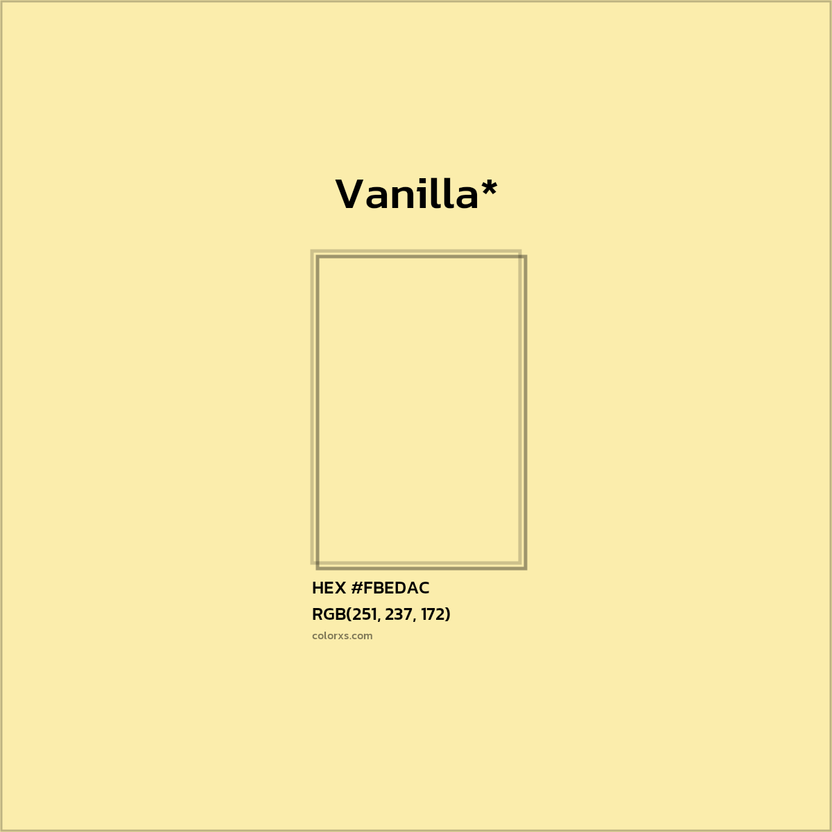 #FBEDAC hex color. RGB, RYB, CMYK, HSL, HSV codes and color conversions. Matching color names, palettes, paints.