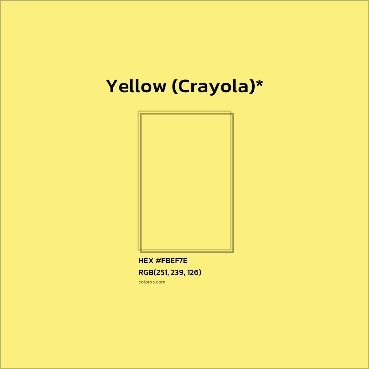 #FBEF7E hex color. RGB, RYB, CMYK, HSL, HSV codes and color conversions. Matching color names, palettes, paints.