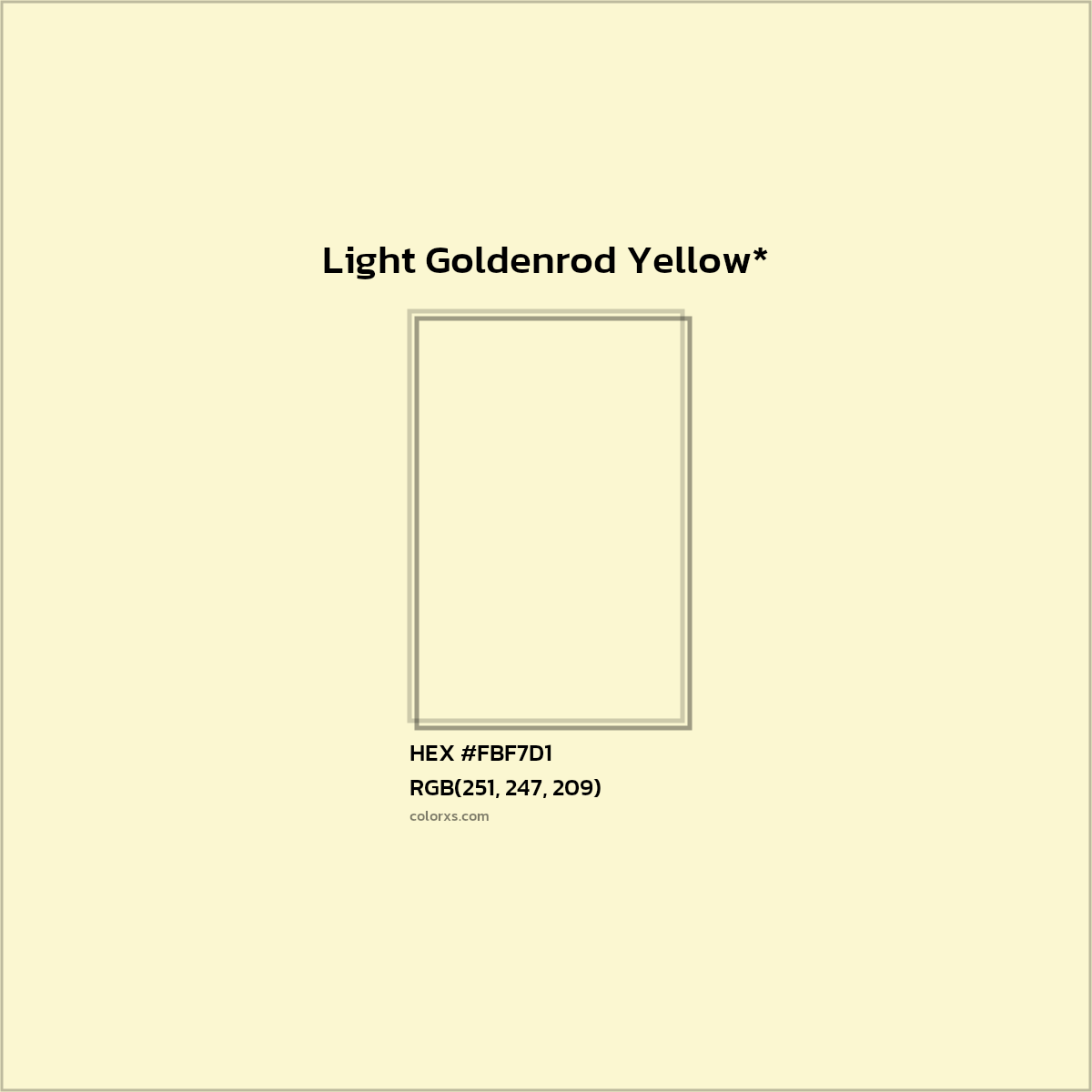 #FBF7D1 hex color. RGB, RYB, CMYK, HSL, HSV codes and color conversions. Matching color names, palettes, paints.