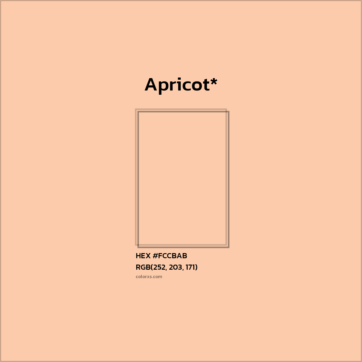 #FCCBAB hex color. RGB, RYB, CMYK, HSL, HSV codes and color conversions. Matching color names, palettes, paints.