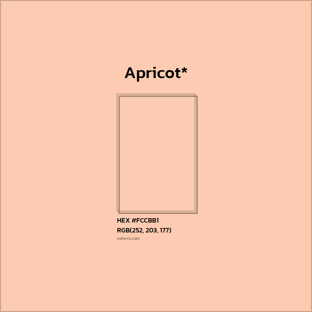 #FCCBB1 hex color. RGB, RYB, CMYK, HSL, HSV codes and color conversions. Matching color names, palettes, paints.