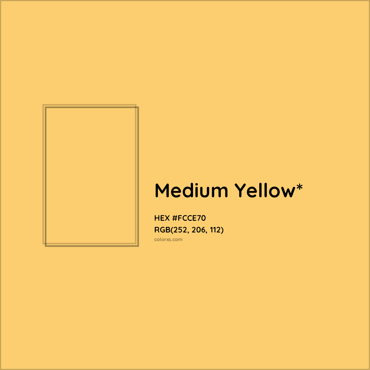 #FCCE70 hex color. RGB, RYB, CMYK, HSL, HSV codes and color conversions. Matching color names, palettes, paints.