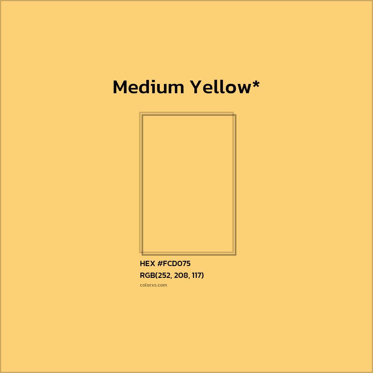 #FCD075 hex color. RGB, RYB, CMYK, HSL, HSV codes and color conversions. Matching color names, palettes, paints.