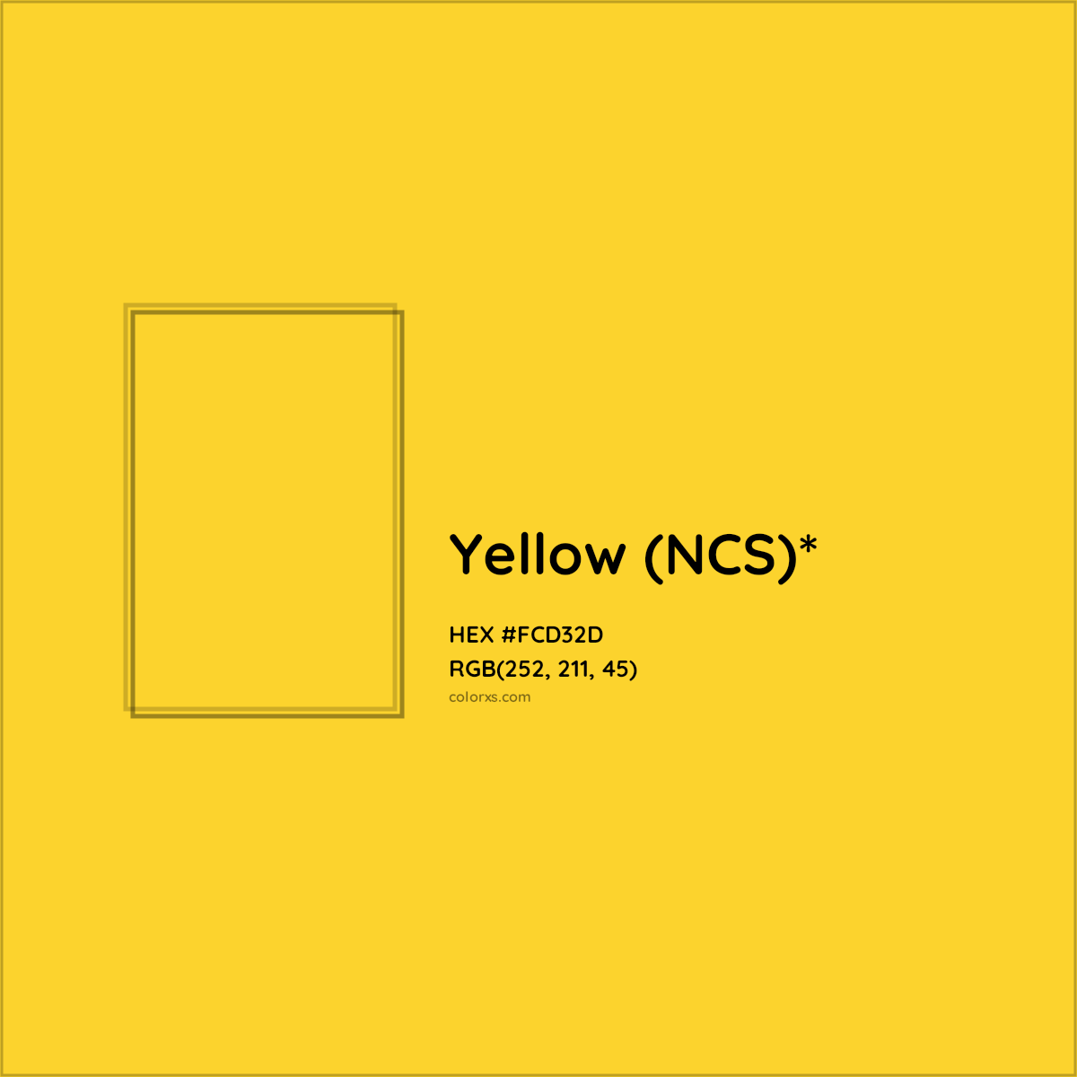 #FCD32D hex color. RGB, RYB, CMYK, HSL, HSV codes and color conversions. Matching color names, palettes, paints.