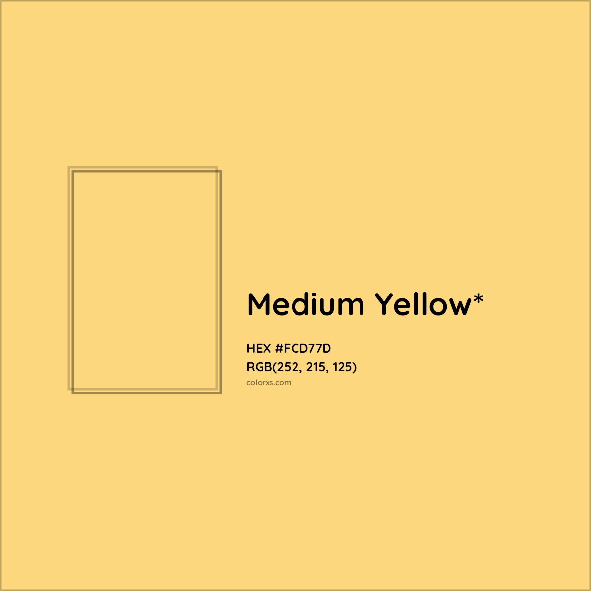 #FCD77D hex color. RGB, RYB, CMYK, HSL, HSV codes and color conversions. Matching color names, palettes, paints.