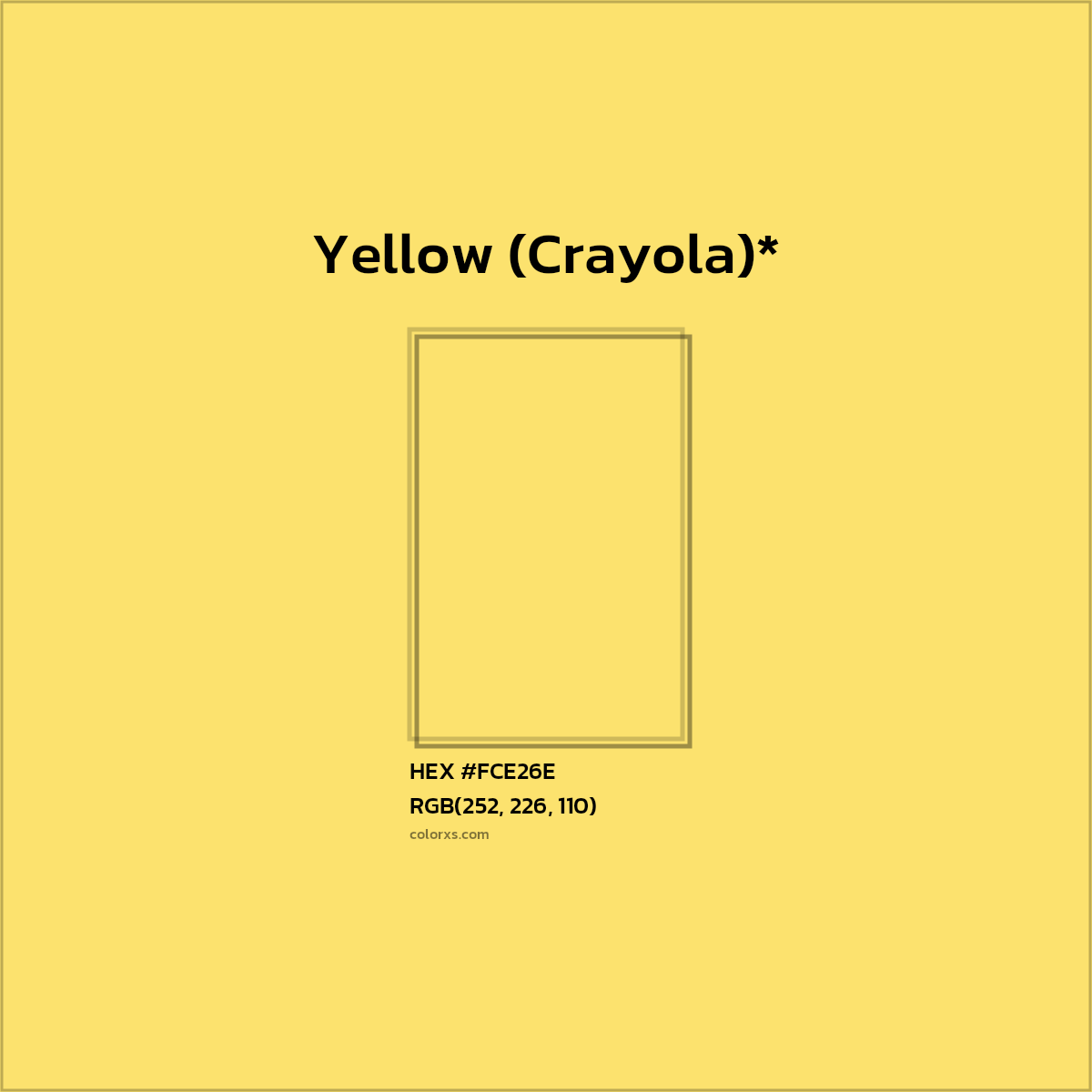 #FCE26E hex color. RGB, RYB, CMYK, HSL, HSV codes and color conversions. Matching color names, palettes, paints.