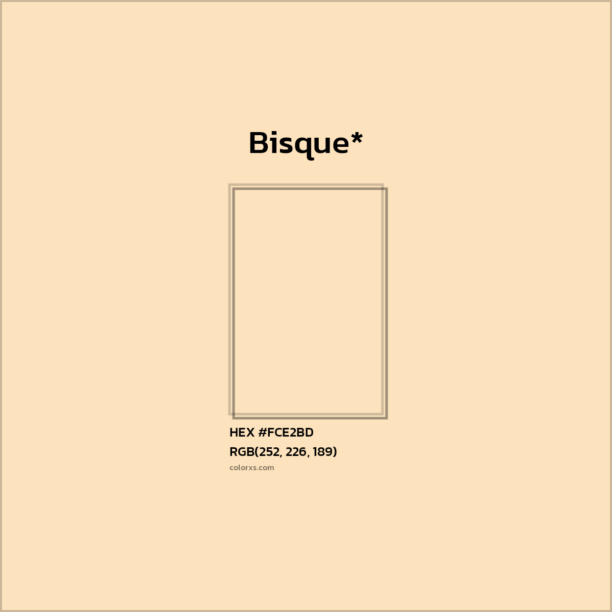 #FCE2BD hex color. RGB, RYB, CMYK, HSL, HSV codes and color conversions. Matching color names, palettes, paints.