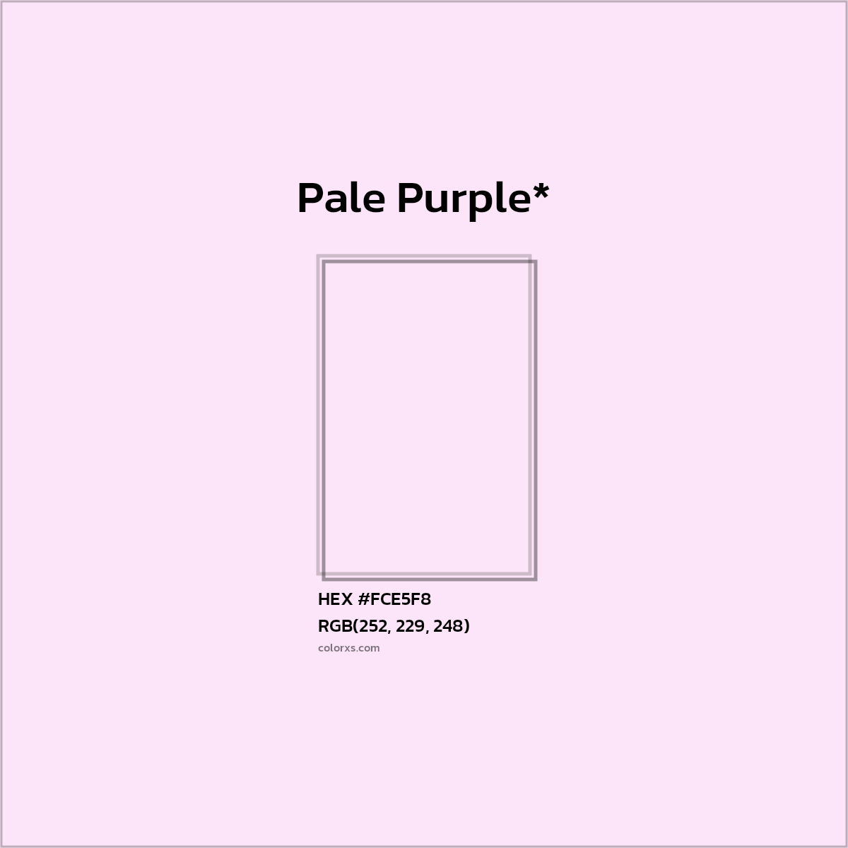#FCE5F8 hex color. RGB, RYB, CMYK, HSL, HSV codes and color conversions. Matching color names, palettes, paints.