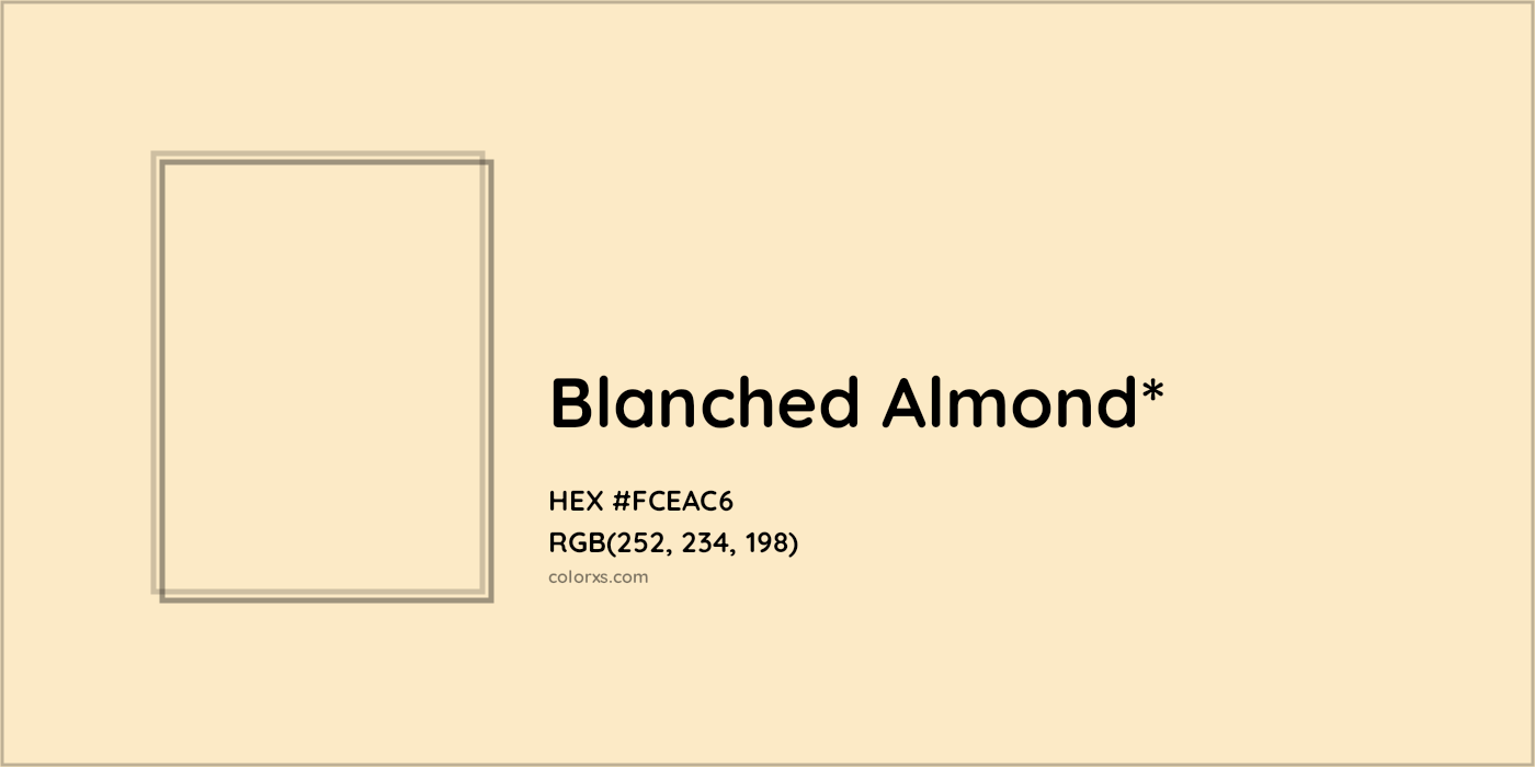 #FCEAC6 hex color. RGB, RYB, CMYK, HSL, HSV codes and color conversions. Matching color names, palettes, paints.