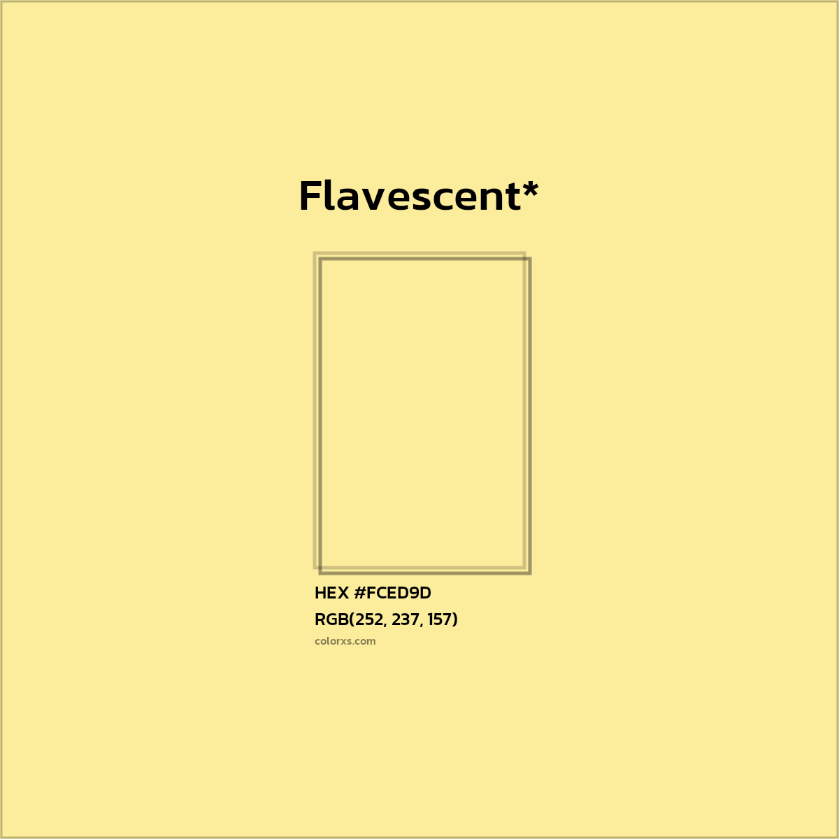 #FCED9D hex color. RGB, RYB, CMYK, HSL, HSV codes and color conversions. Matching color names, palettes, paints.