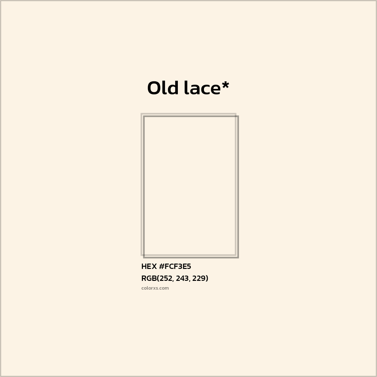 #FCF3E5 hex color. RGB, RYB, CMYK, HSL, HSV codes and color conversions. Matching color names, palettes, paints.