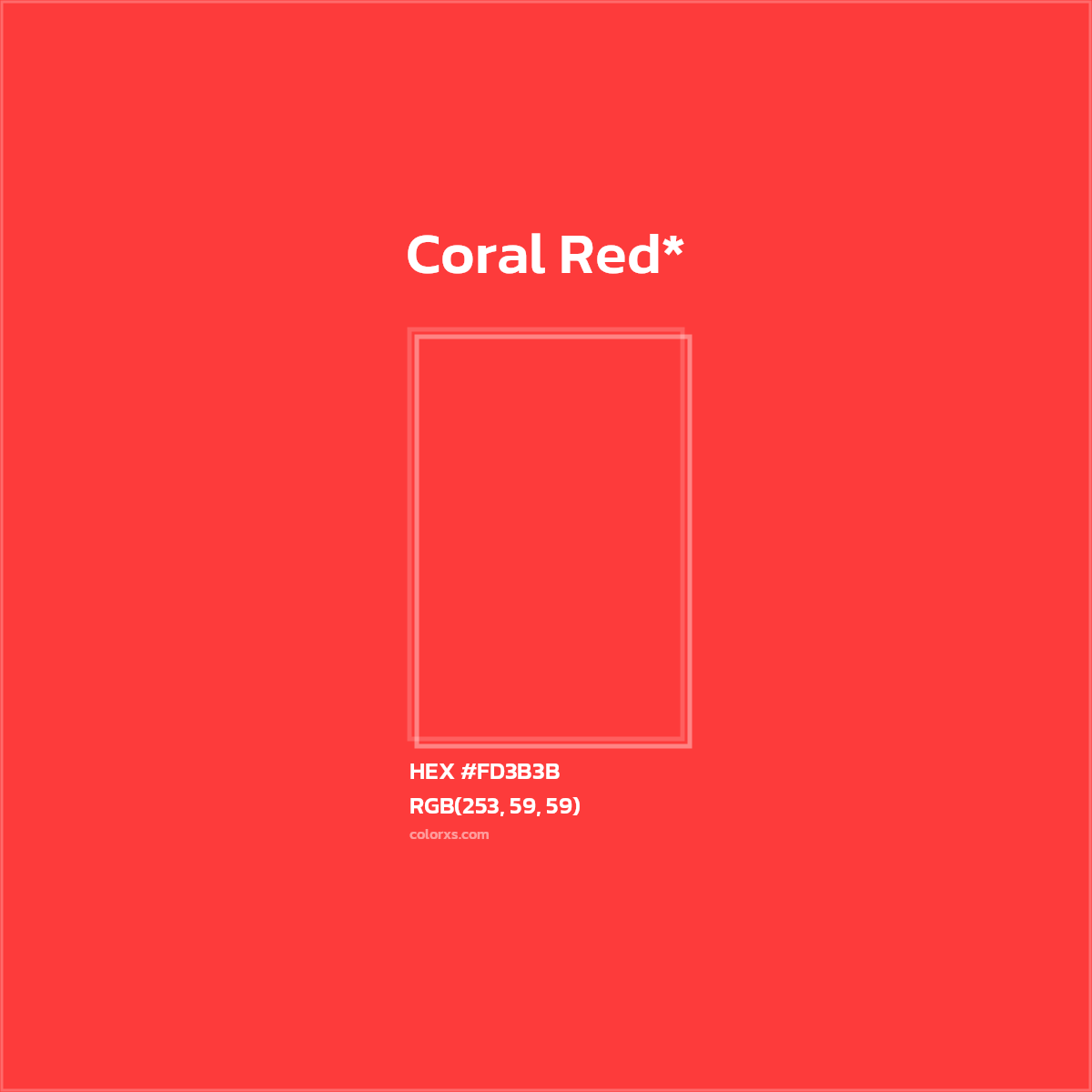 #FD3B3B hex color. RGB, RYB, CMYK, HSL, HSV codes and color conversions. Matching color names, palettes, paints.