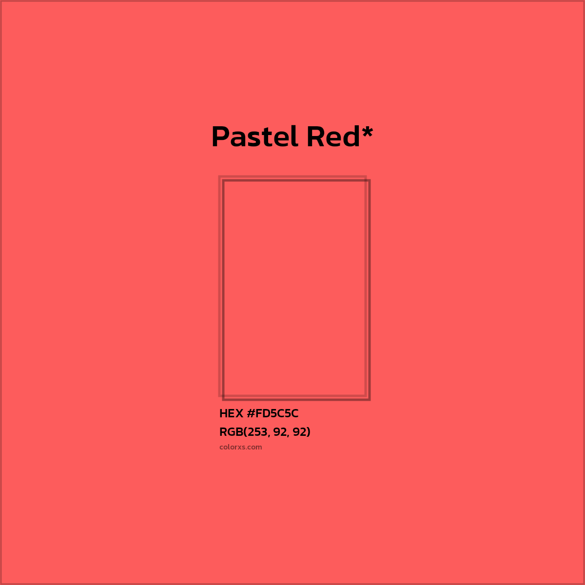 #FD5C5C hex color. RGB, RYB, CMYK, HSL, HSV codes and color conversions. Matching color names, palettes, paints.
