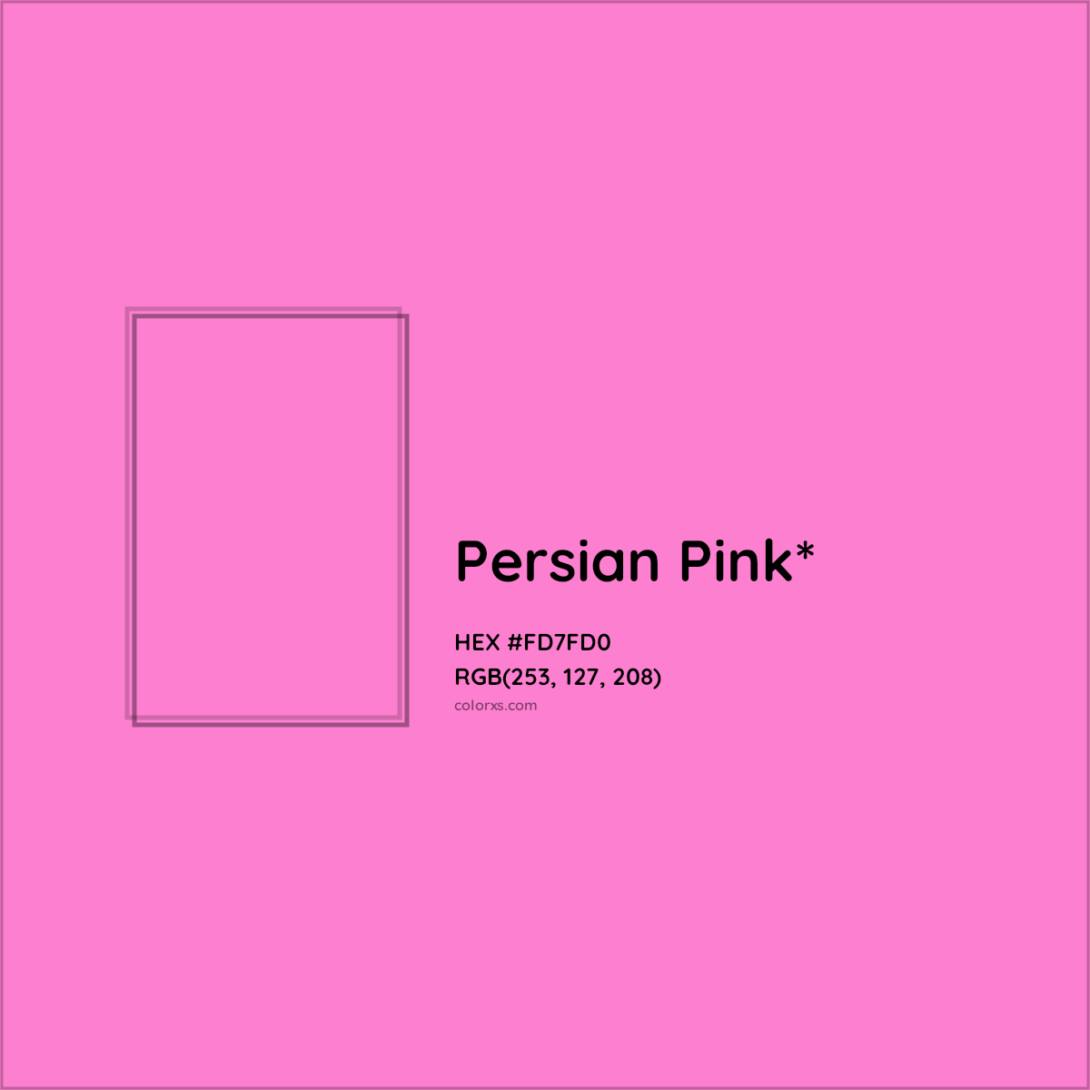 #FD7FD0 hex color. RGB, RYB, CMYK, HSL, HSV codes and color conversions. Matching color names, palettes, paints.