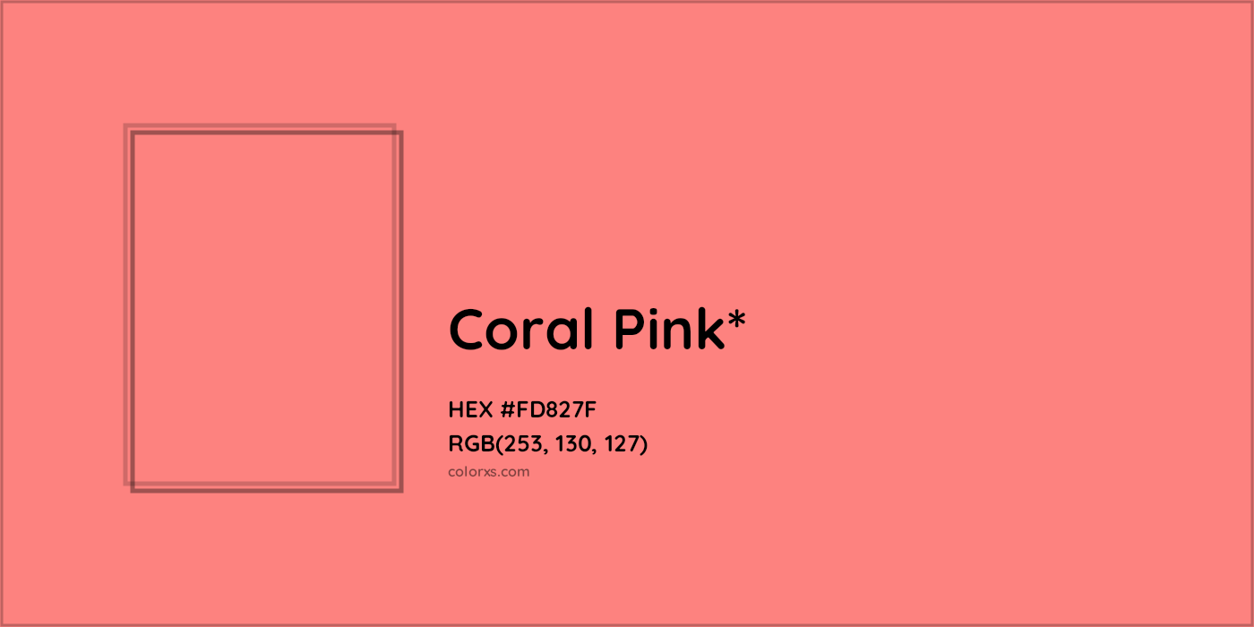 #FD827F hex color. RGB, RYB, CMYK, HSL, HSV codes and color conversions. Matching color names, palettes, paints.
