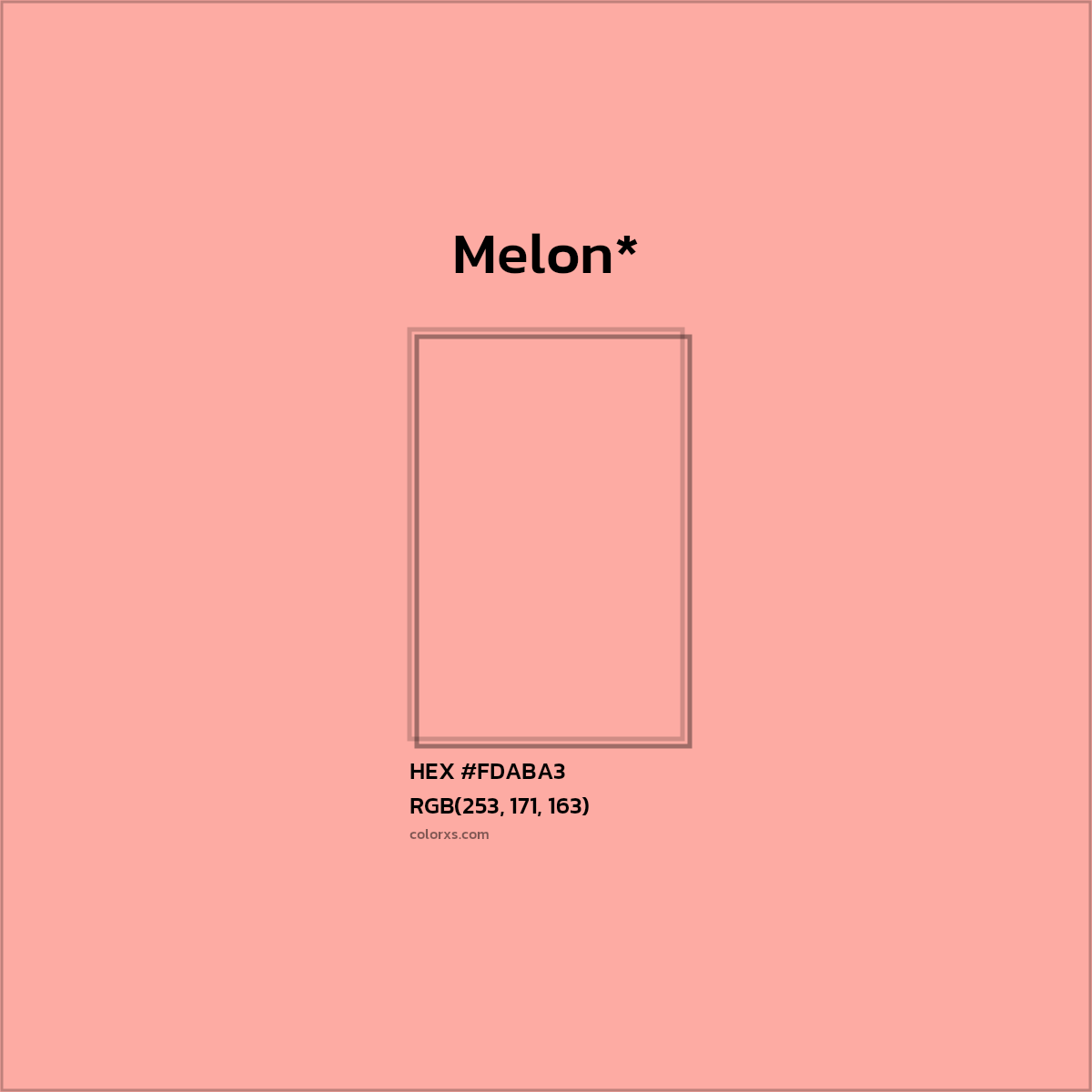 #FDABA3 hex color. RGB, RYB, CMYK, HSL, HSV codes and color conversions. Matching color names, palettes, paints.