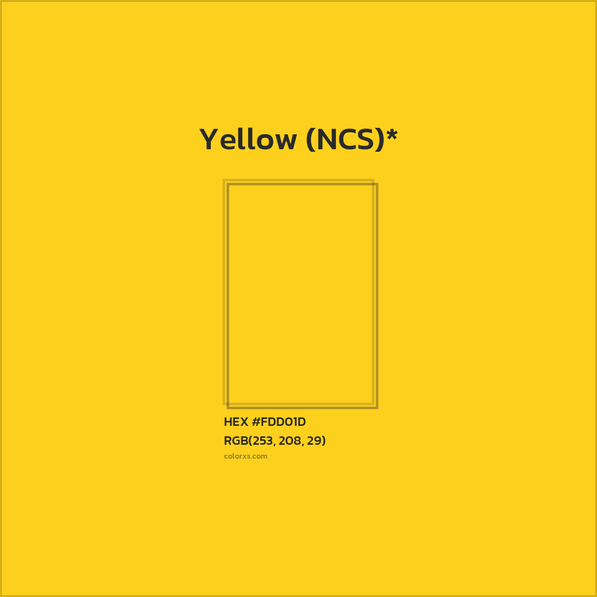 #FDD01D hex color. RGB, RYB, CMYK, HSL, HSV codes and color conversions. Matching color names, palettes, paints.