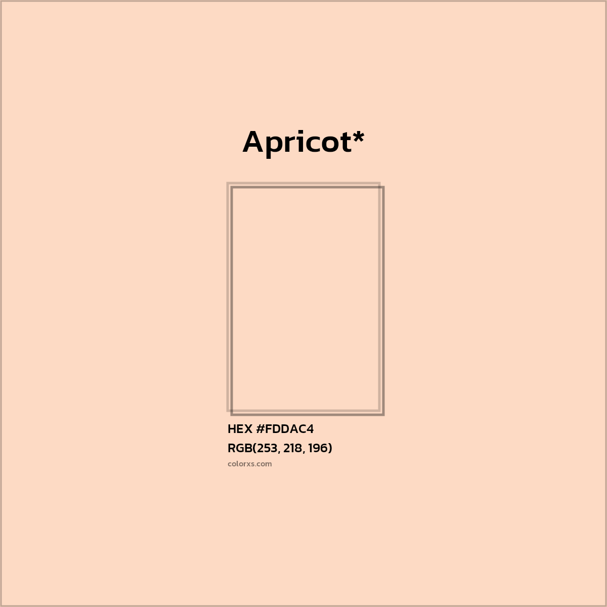 #FDDAC4 hex color. RGB, RYB, CMYK, HSL, HSV codes and color conversions. Matching color names, palettes, paints.