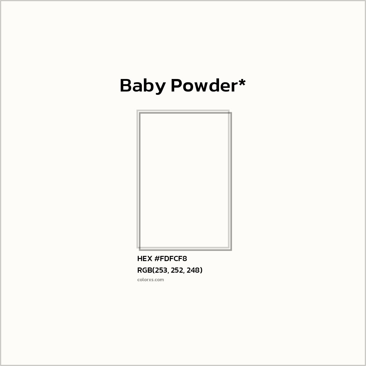 #FDFCF8 hex color. RGB, RYB, CMYK, HSL, HSV codes and color conversions. Matching color names, palettes, paints.