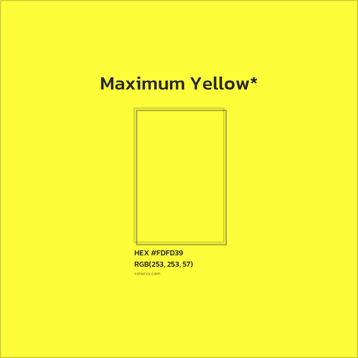 #FDFD39 hex color. RGB, RYB, CMYK, HSL, HSV codes and color conversions. Matching color names, palettes, paints.
