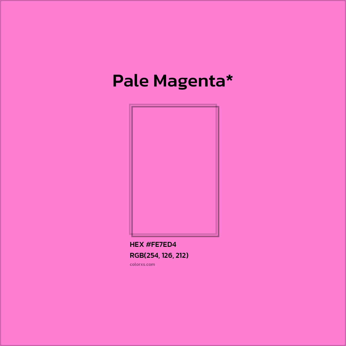 #FE7ED4 hex color. RGB, RYB, CMYK, HSL, HSV codes and color conversions. Matching color names, palettes, paints.