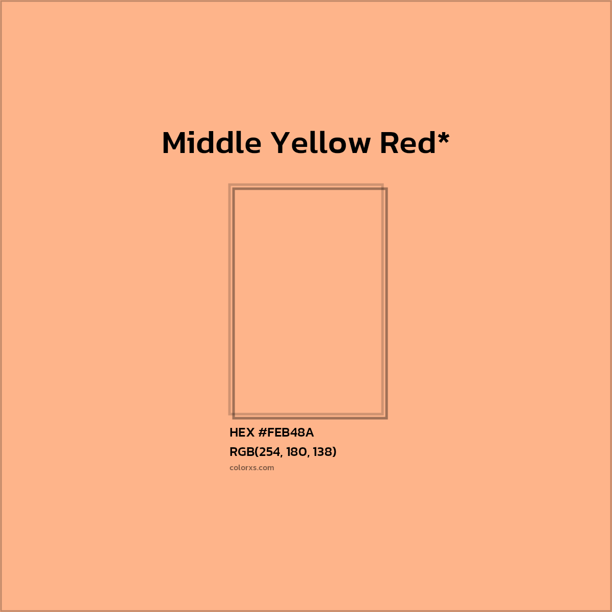 #FEB48A hex color. RGB, RYB, CMYK, HSL, HSV codes and color conversions. Matching color names, palettes, paints.
