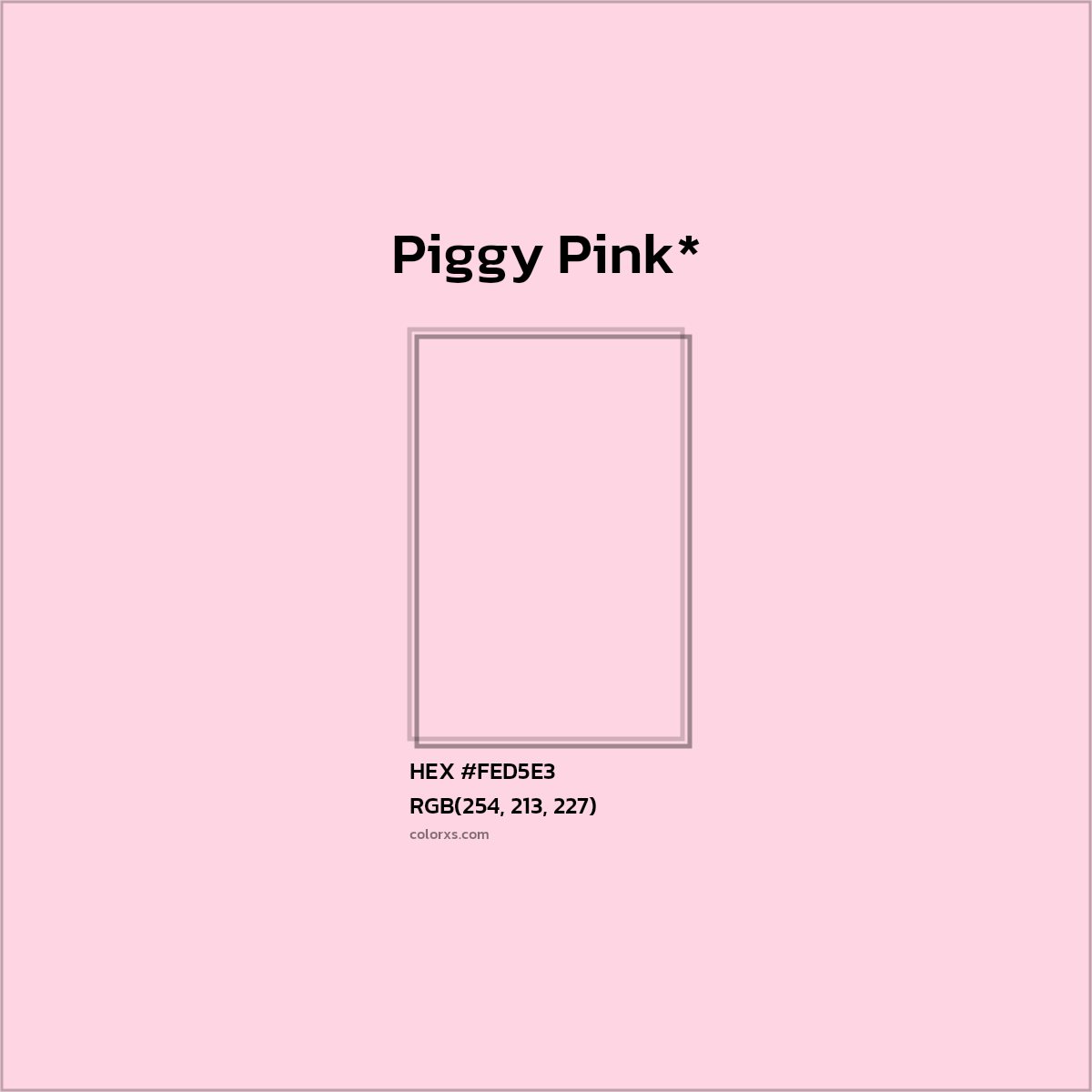 #FED5E3 hex color. RGB, RYB, CMYK, HSL, HSV codes and color conversions. Matching color names, palettes, paints.
