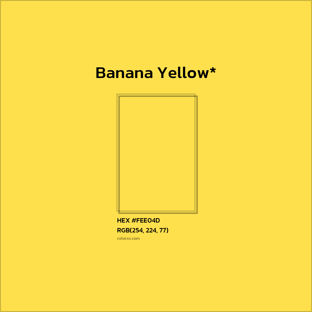 #FEE04D hex color. RGB, RYB, CMYK, HSL, HSV codes and color conversions. Matching color names, palettes, paints.