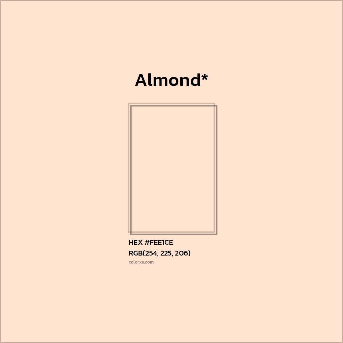 #FEE1CE hex color. RGB, RYB, CMYK, HSL, HSV codes and color conversions. Matching color names, palettes, paints.