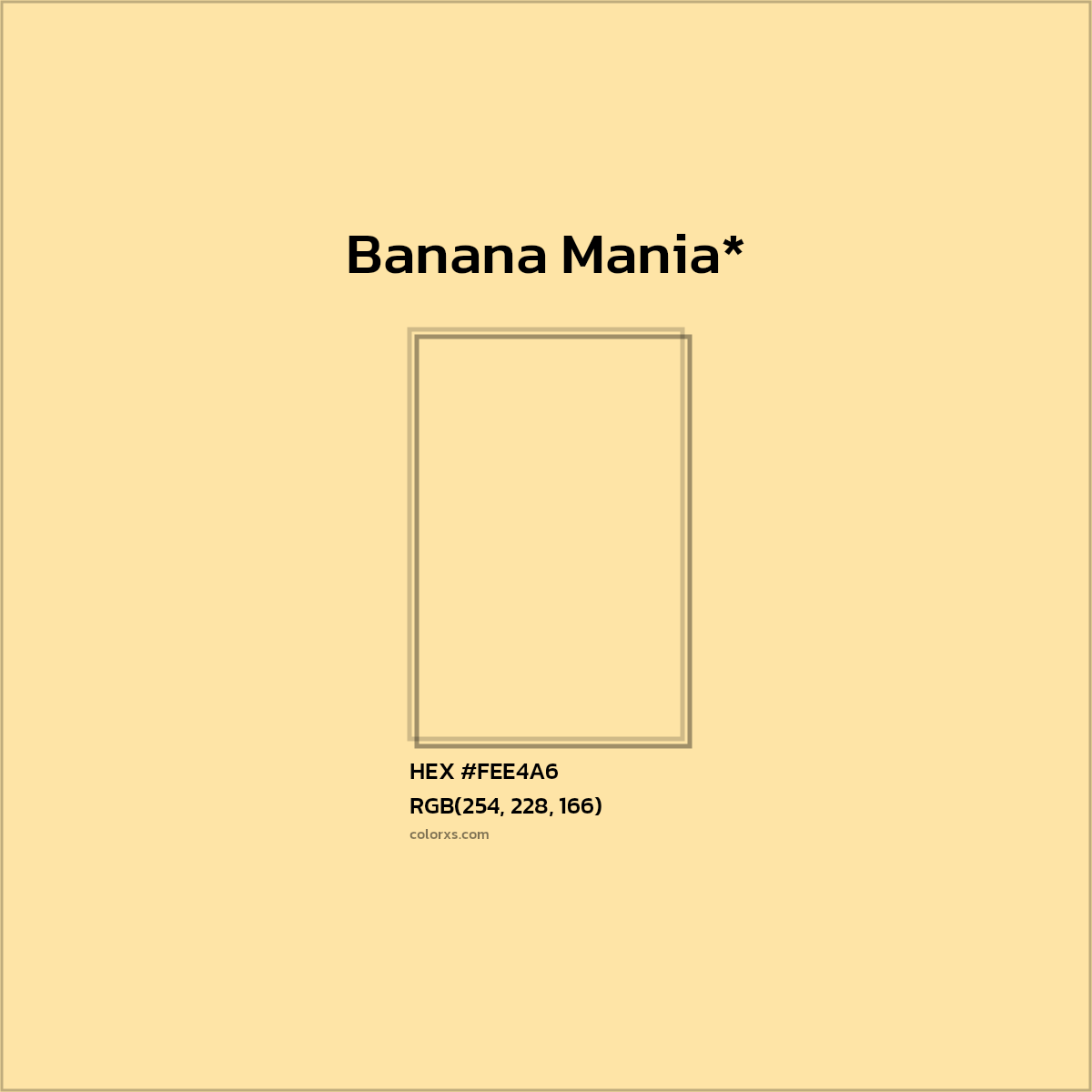 #FEE4A6 hex color. RGB, RYB, CMYK, HSL, HSV codes and color conversions. Matching color names, palettes, paints.