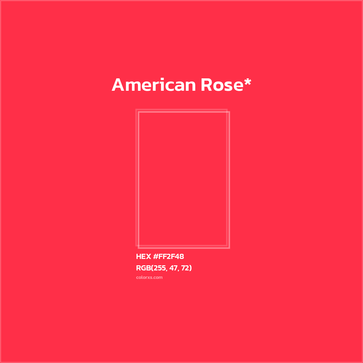 #FF2F48 hex color. RGB, RYB, CMYK, HSL, HSV codes and color conversions. Matching color names, palettes, paints.