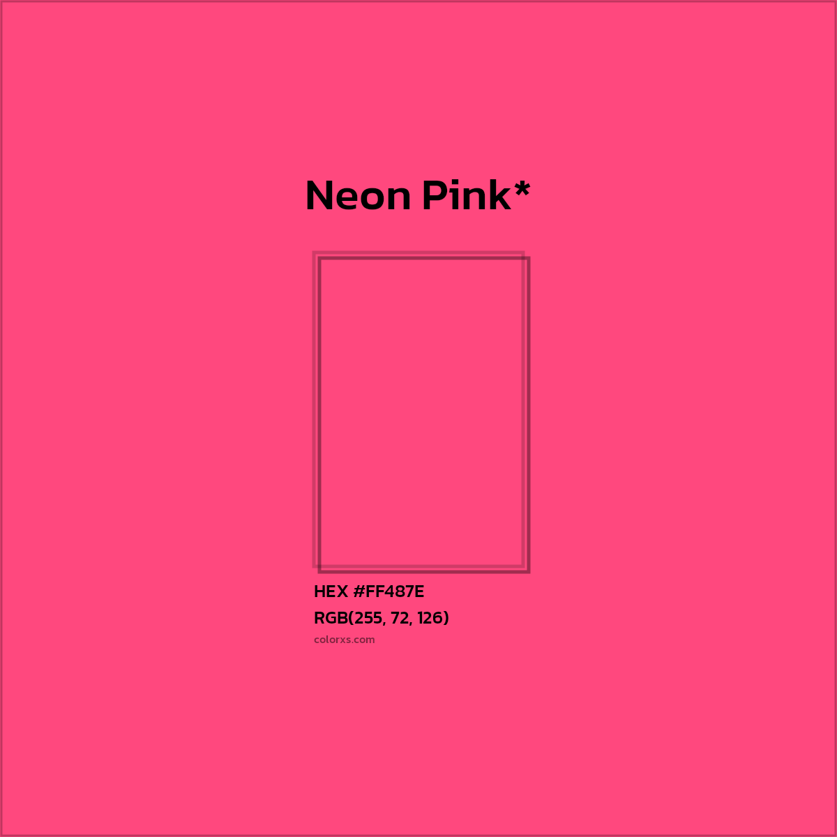 #FF487E hex color. RGB, RYB, CMYK, HSL, HSV codes and color conversions. Matching color names, palettes, paints.