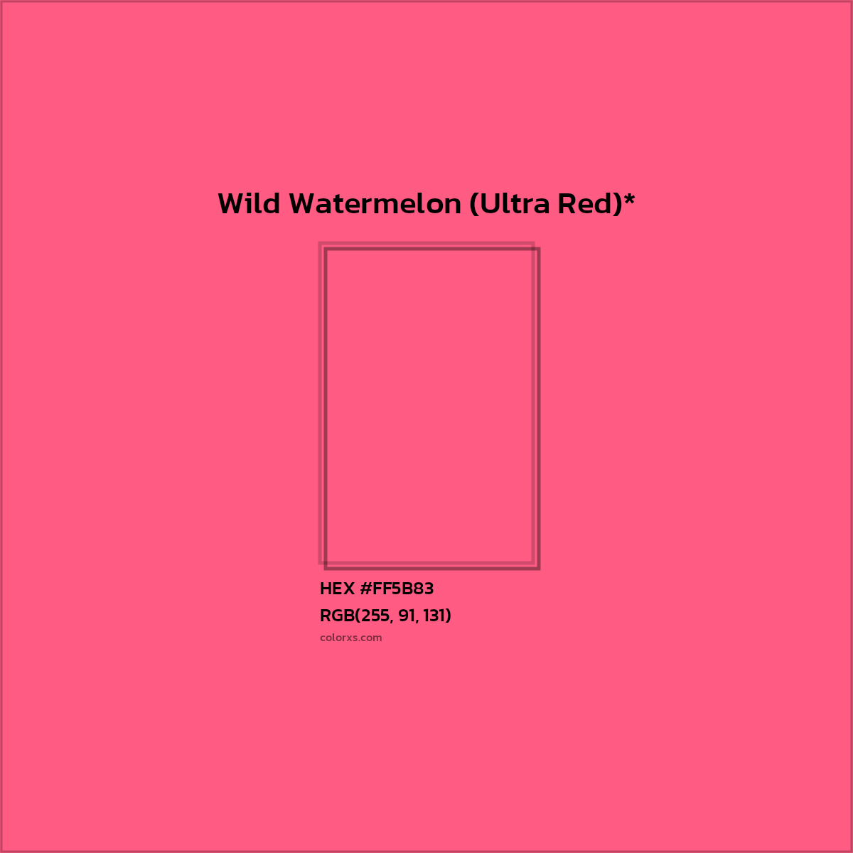 #FF5B83 hex color. RGB, RYB, CMYK, HSL, HSV codes and color conversions. Matching color names, palettes, paints.