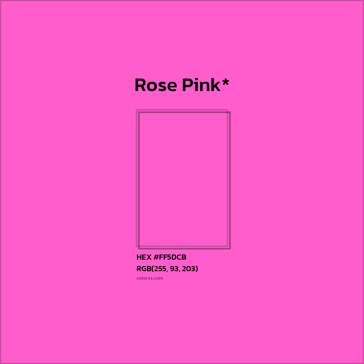 #FF5DCB hex color. RGB, RYB, CMYK, HSL, HSV codes and color conversions. Matching color names, palettes, paints.