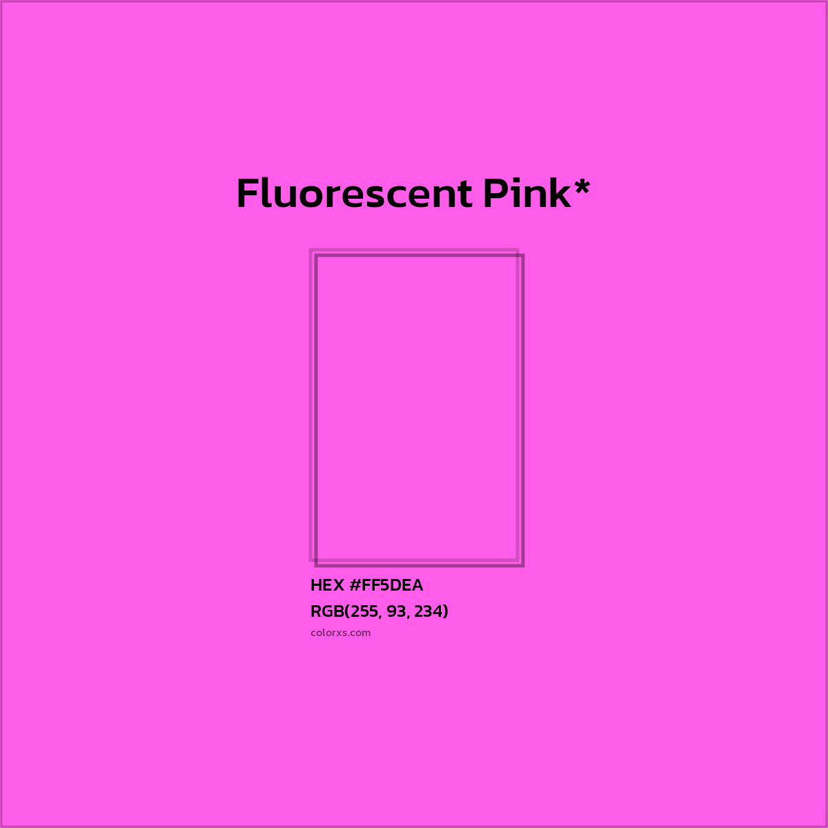 #FF5DEA hex color. RGB, RYB, CMYK, HSL, HSV codes and color conversions. Matching color names, palettes, paints.