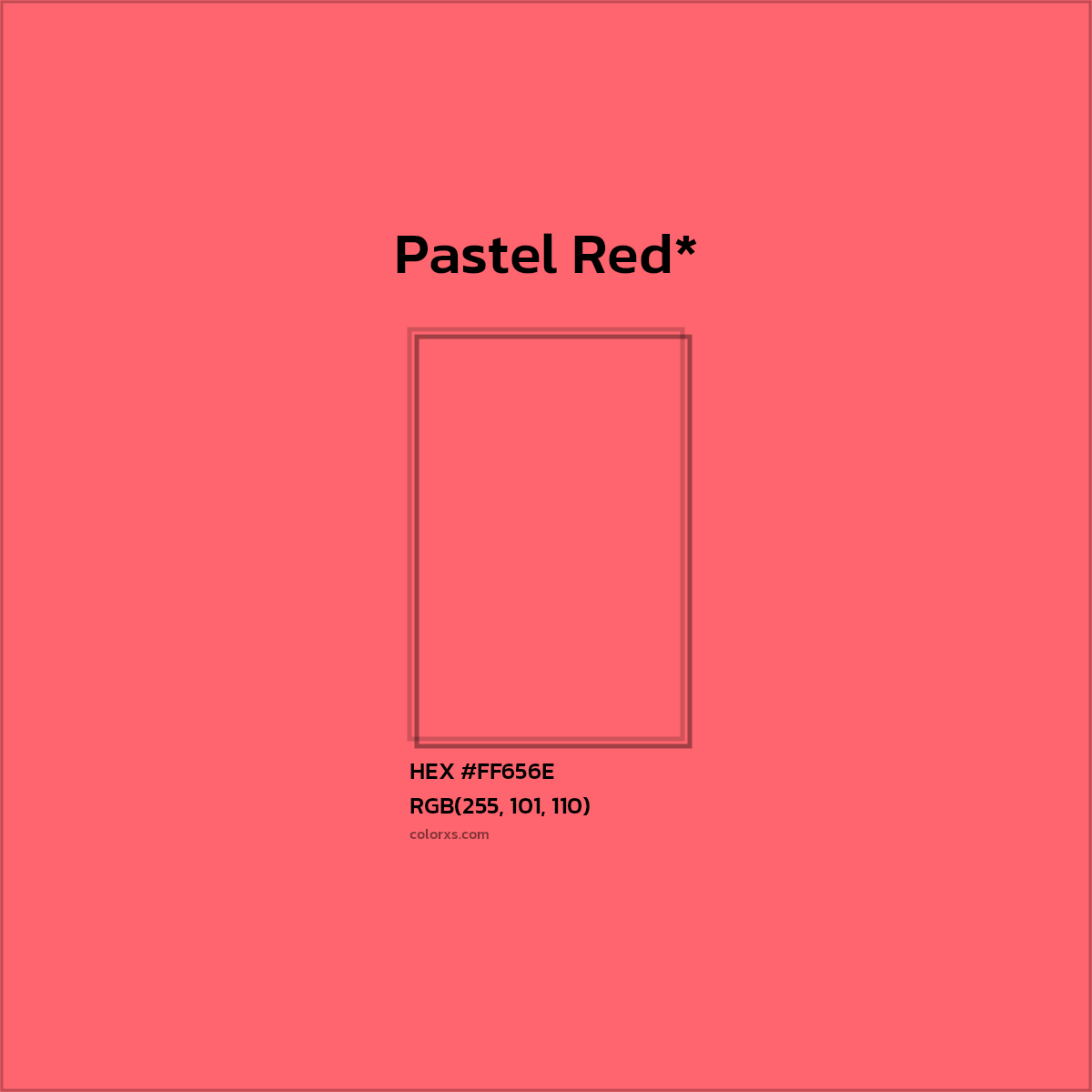 #FF656E hex color. RGB, RYB, CMYK, HSL, HSV codes and color conversions. Matching color names, palettes, paints.