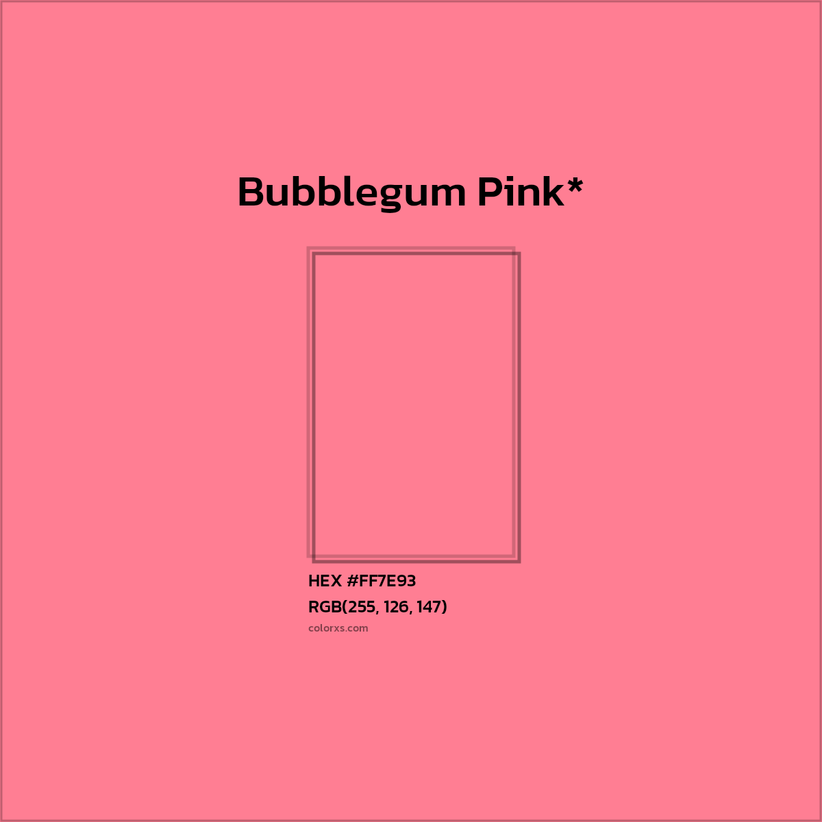 #FF7E93 hex color. RGB, RYB, CMYK, HSL, HSV codes and color conversions. Matching color names, palettes, paints.