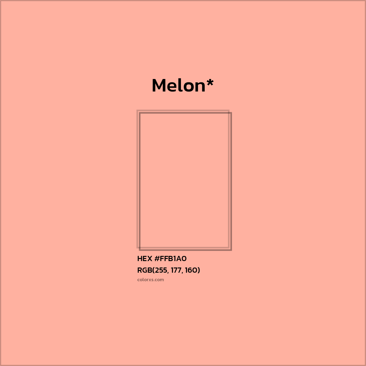 #FFB1A0 hex color. RGB, RYB, CMYK, HSL, HSV codes and color conversions. Matching color names, palettes, paints.