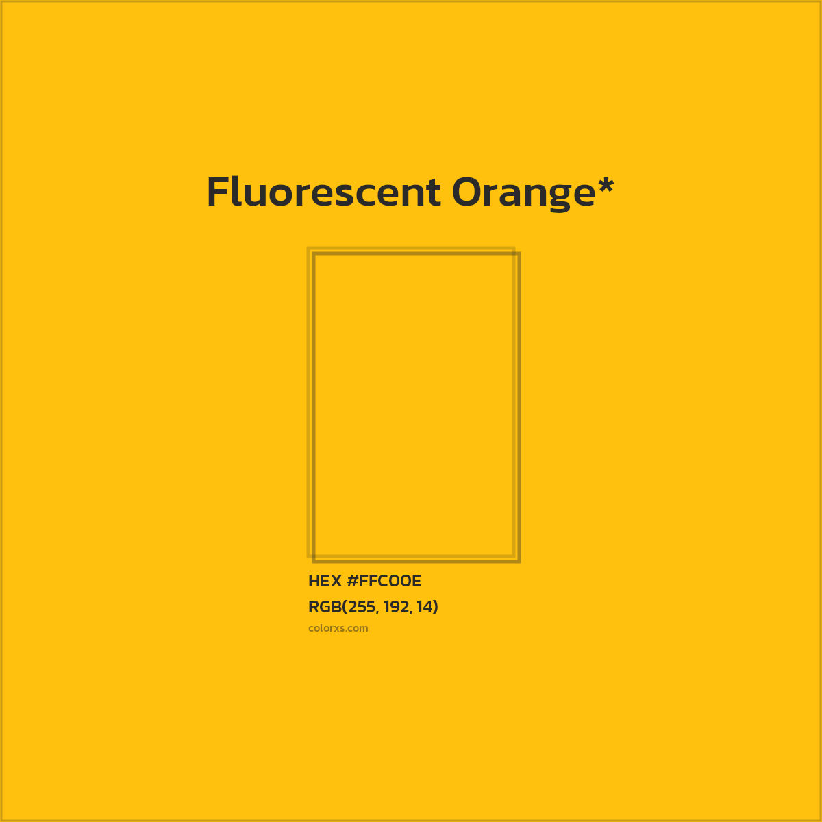 #FFC00E hex color. RGB, RYB, CMYK, HSL, HSV codes and color conversions. Matching color names, palettes, paints.