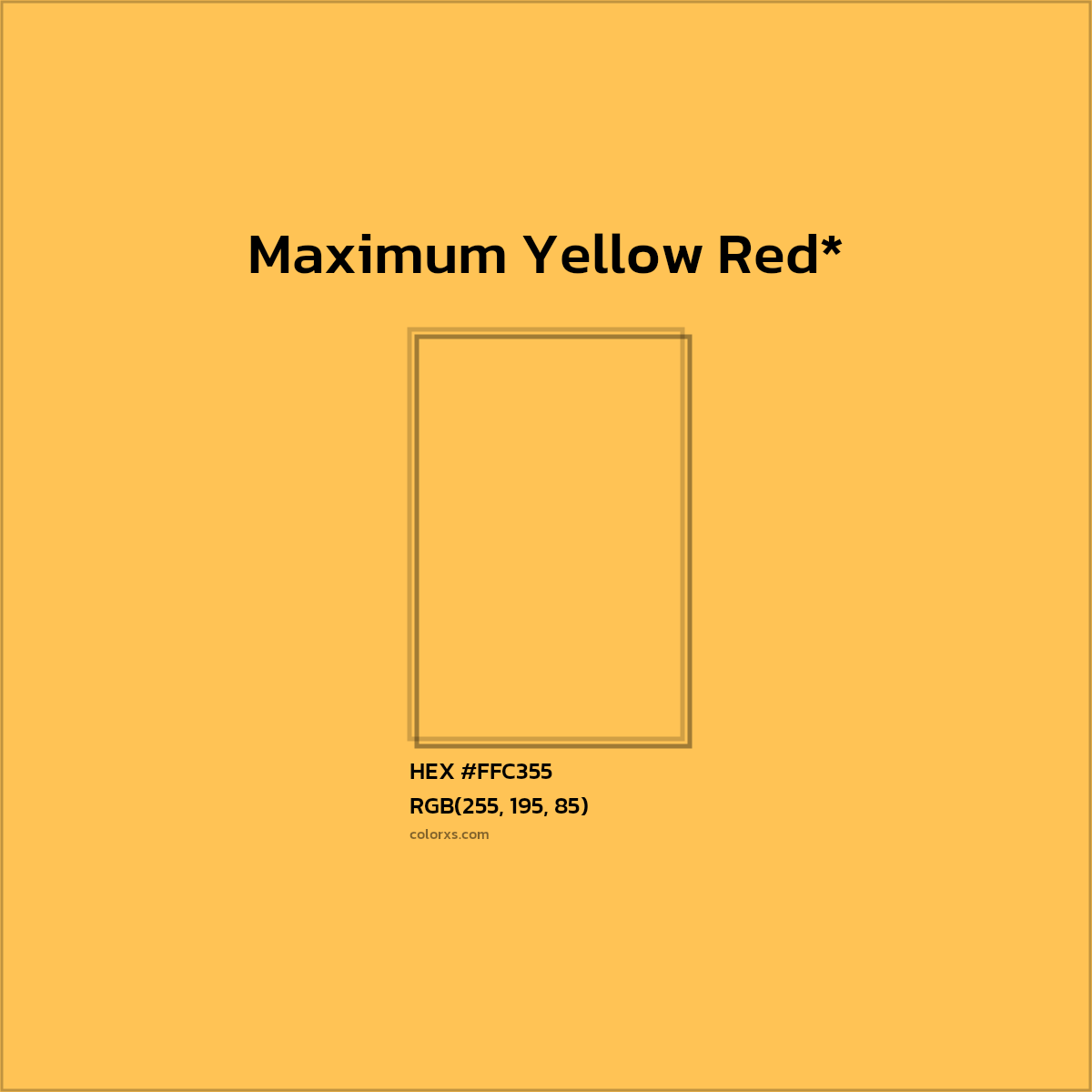 #FFC355 hex color. RGB, RYB, CMYK, HSL, HSV codes and color conversions. Matching color names, palettes, paints.