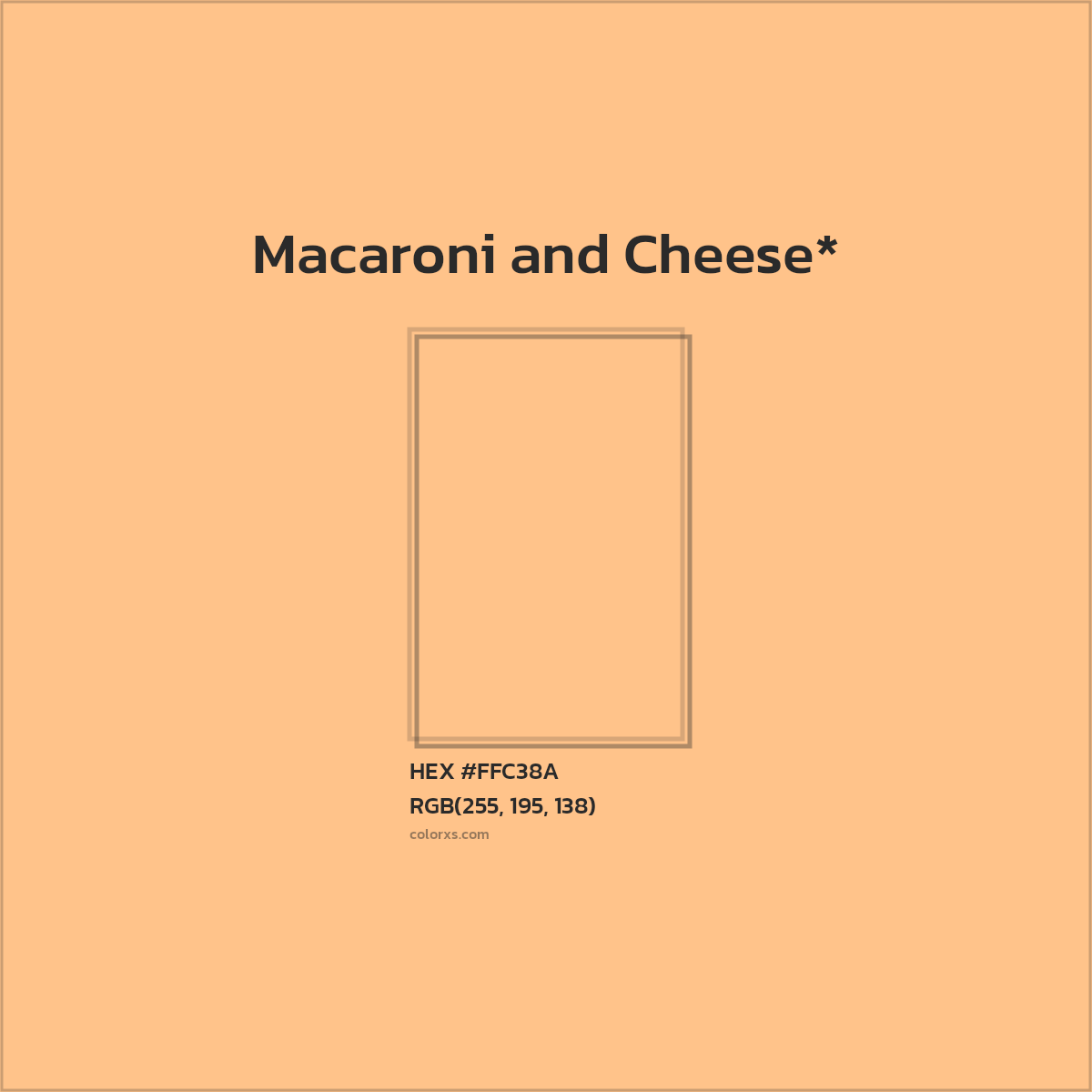 #FFC38A hex color. RGB, RYB, CMYK, HSL, HSV codes and color conversions. Matching color names, palettes, paints.